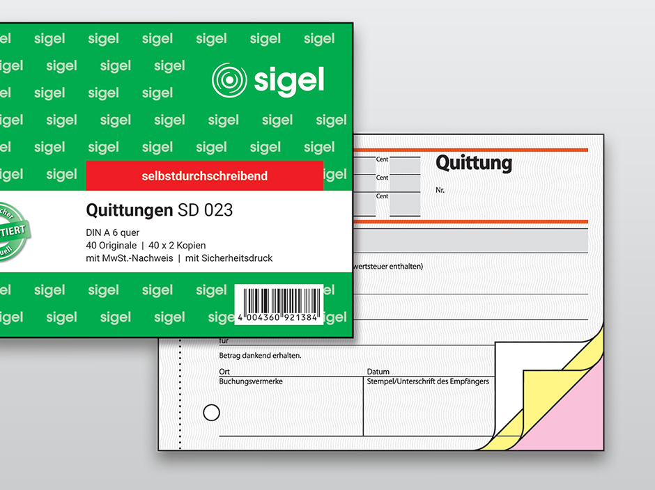 Die Quittungsblöcke von SIGEL