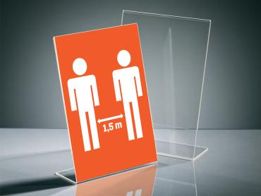 Klare Kommunikation durch Plakattaschen und Tischaufsteller