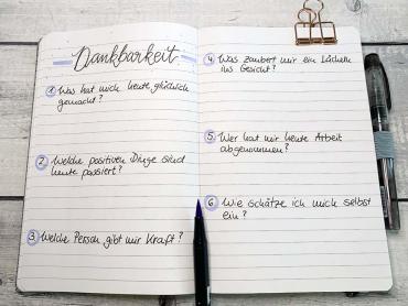 Dankbarkeitstagebuch Doppelseite