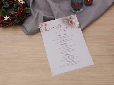 Weihnachts-Motiv-Papier mit Weihnachtsmenü