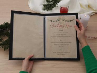 Speisekarten-Mappe mit Weihnachtsmenü