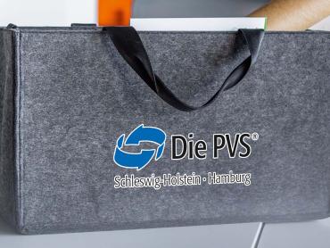 Dunkelgraue Desk Sharing Bag aus Filz von SIGEL mit Logoaufdruck