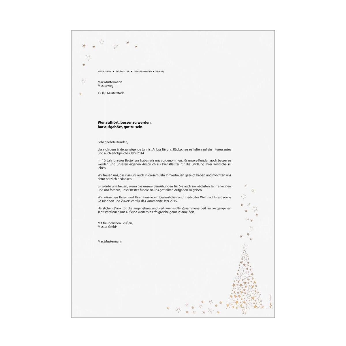 Christmas letter with greeting text Star pattern on the edge