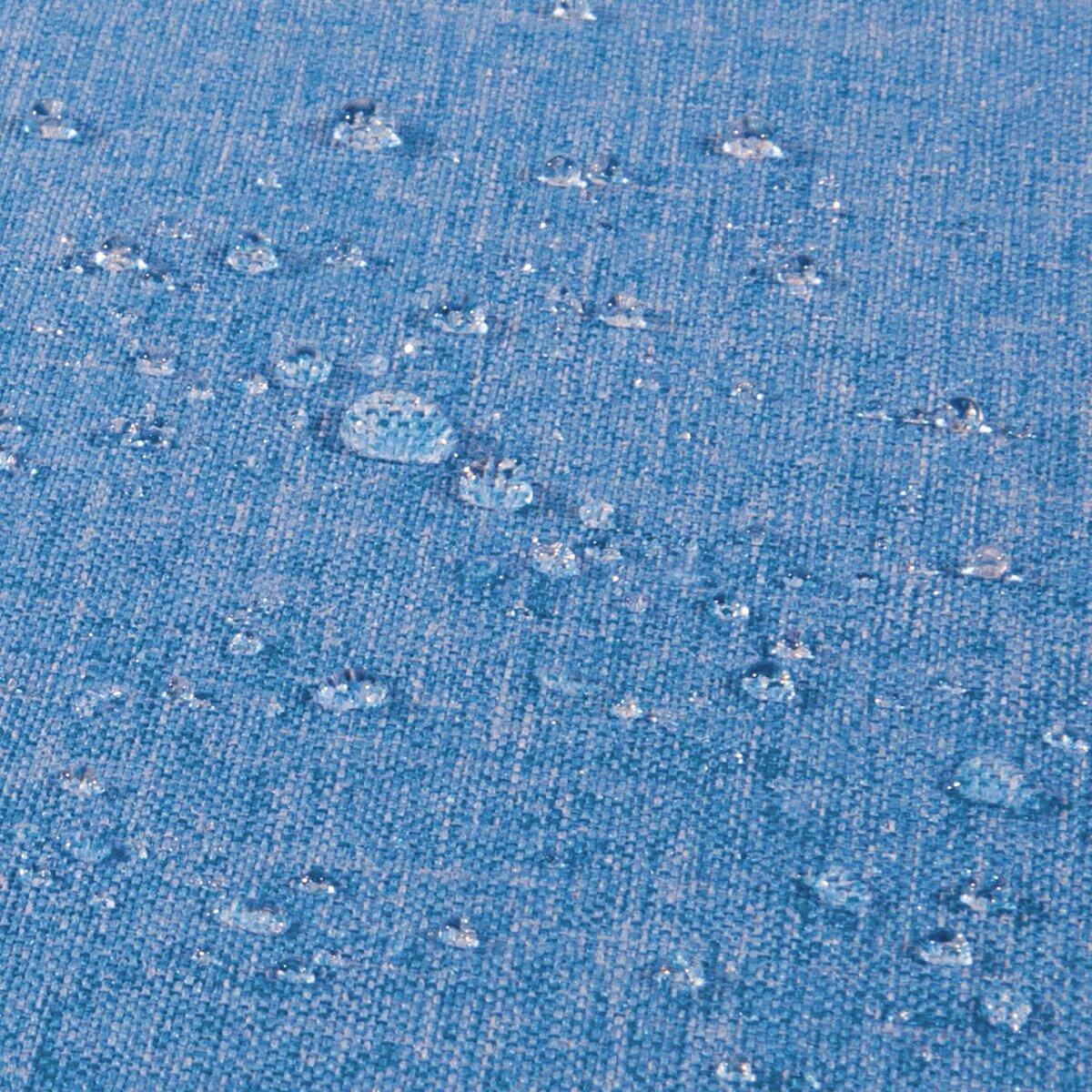 Water Drops on Blue Fabric