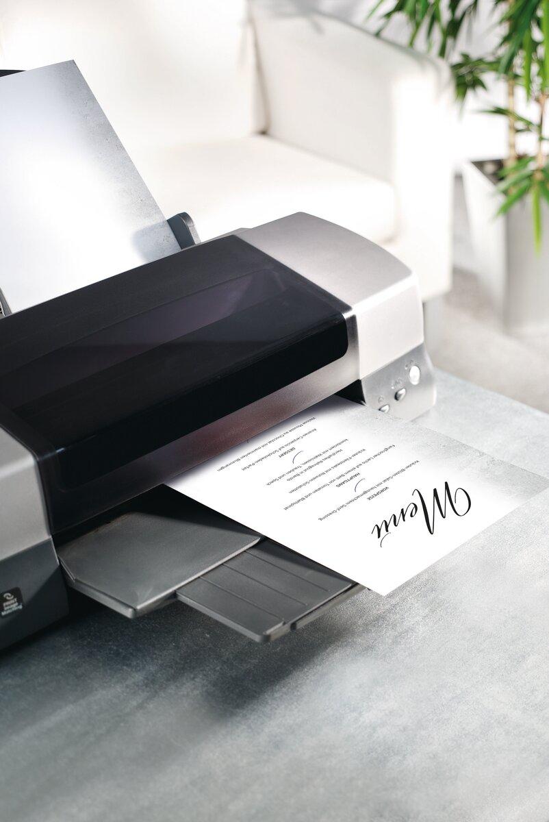 Printer with ejected page office background