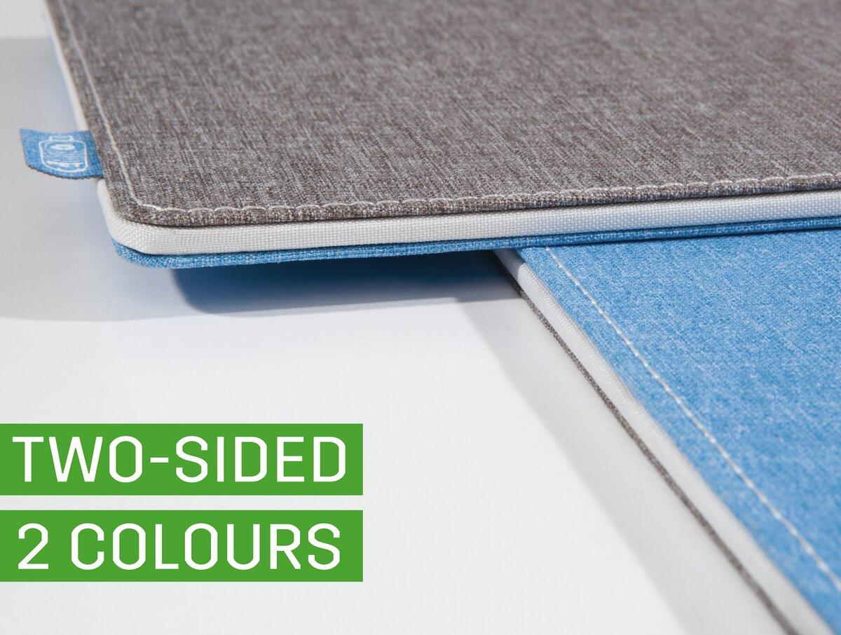 Grey and blue fabric cover, double-sided