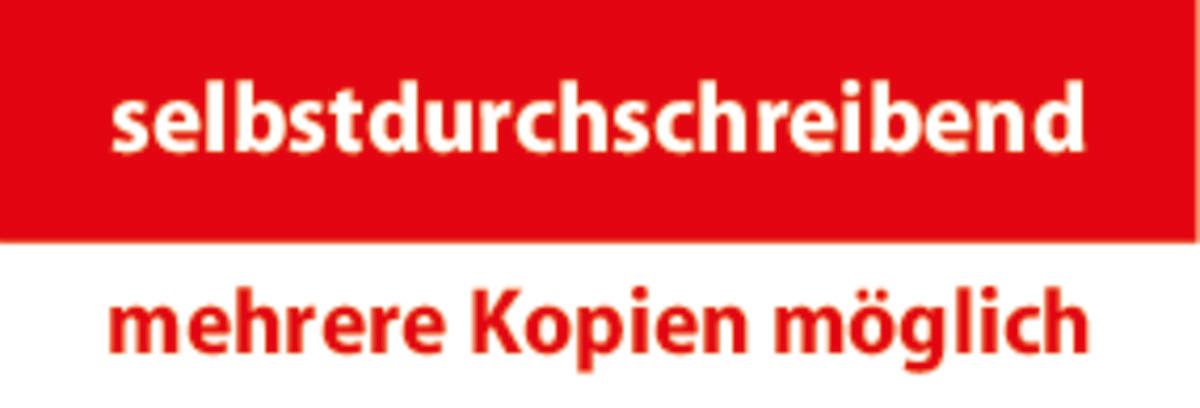 Selbstdurchschreibend, mehrere Kopien möglich