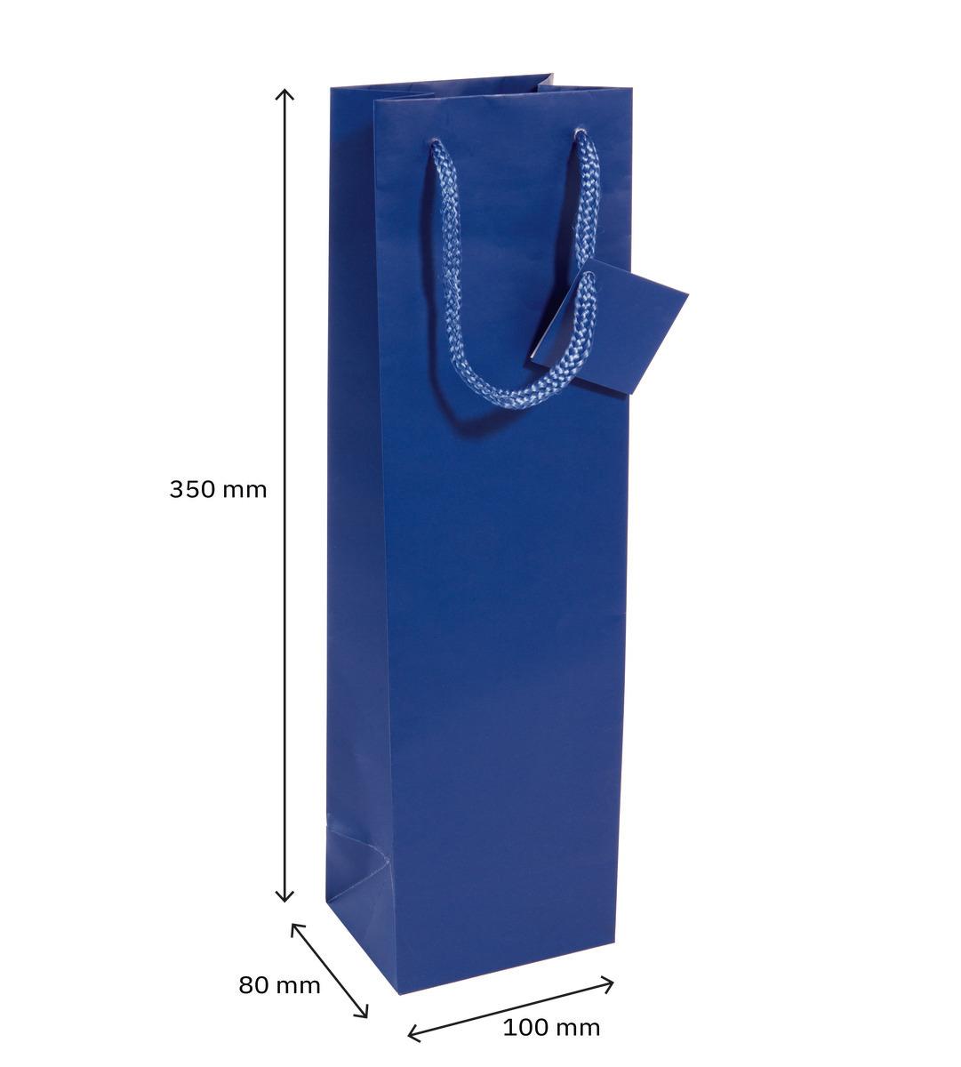 Blaue Geschenktüte, 350x100x80 mm