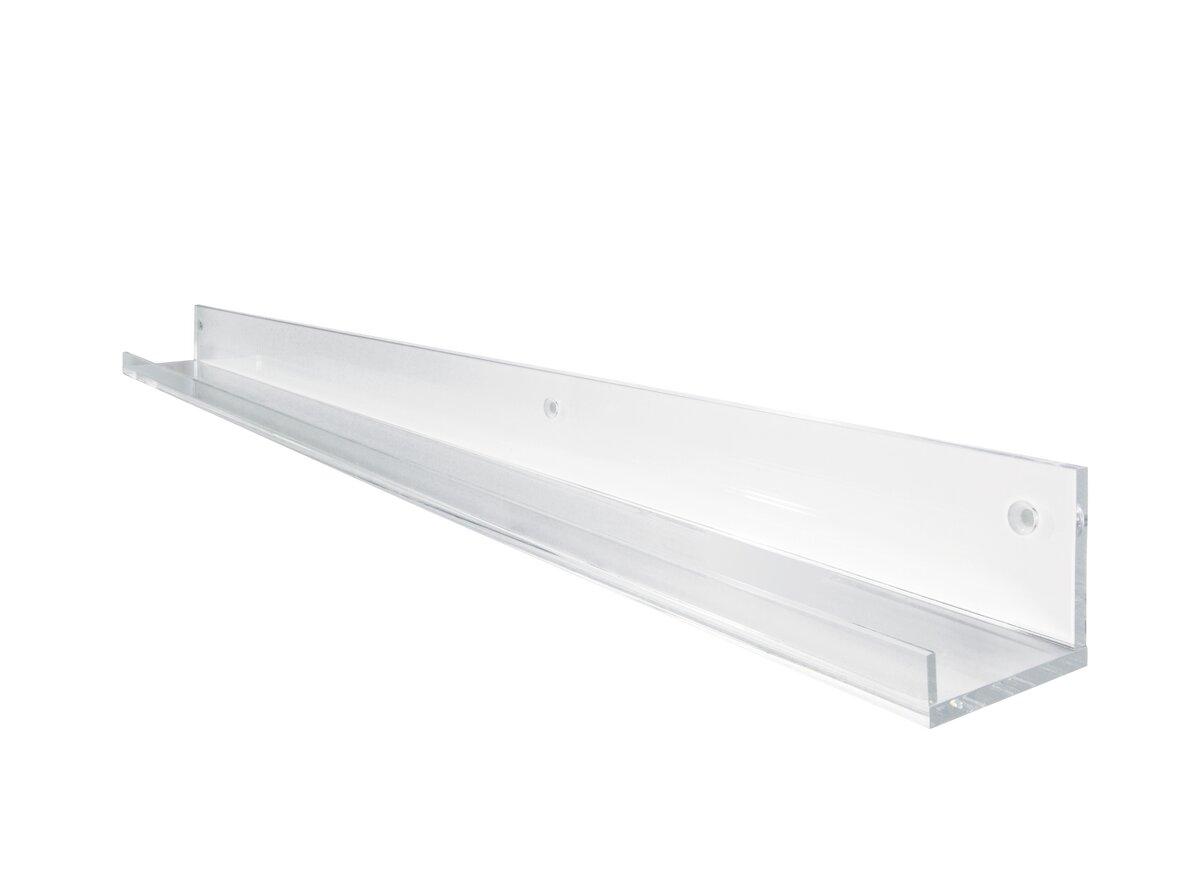 Clear wall-mounted shelf Transparent and rectangular