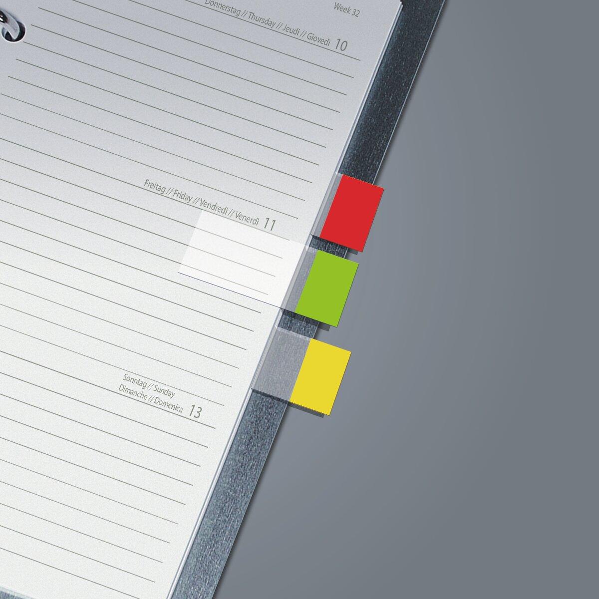 Calendar page with colorful tabs