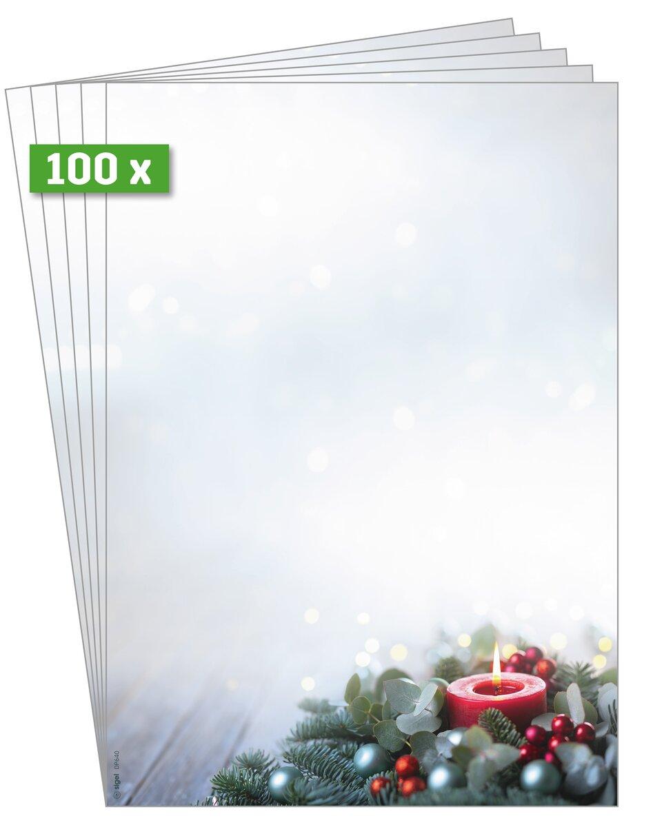 Red candle on fir green, 100 pieces