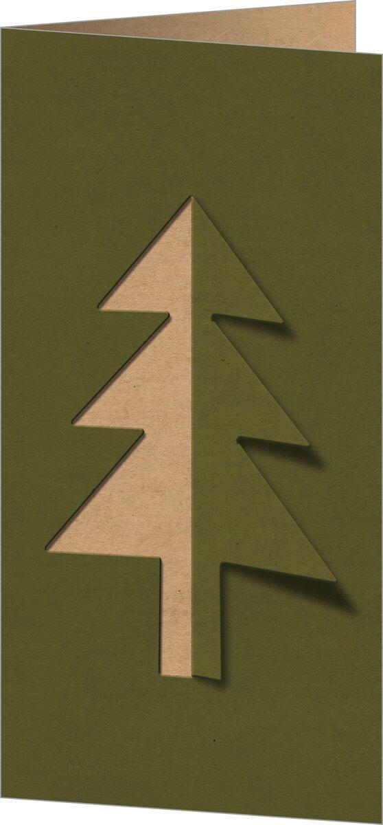 Christmas tree recess on cardboard