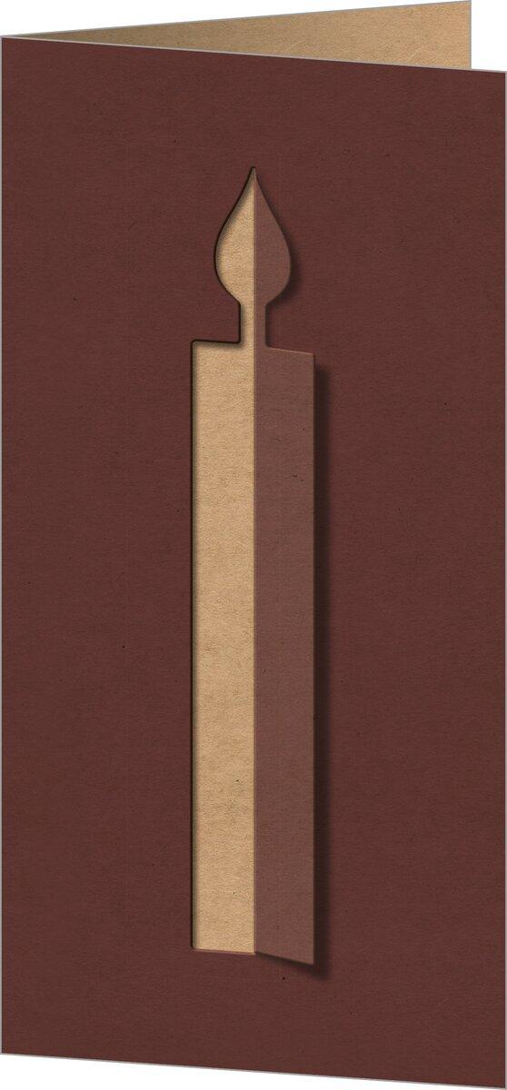 Brown card, candle shape cut out