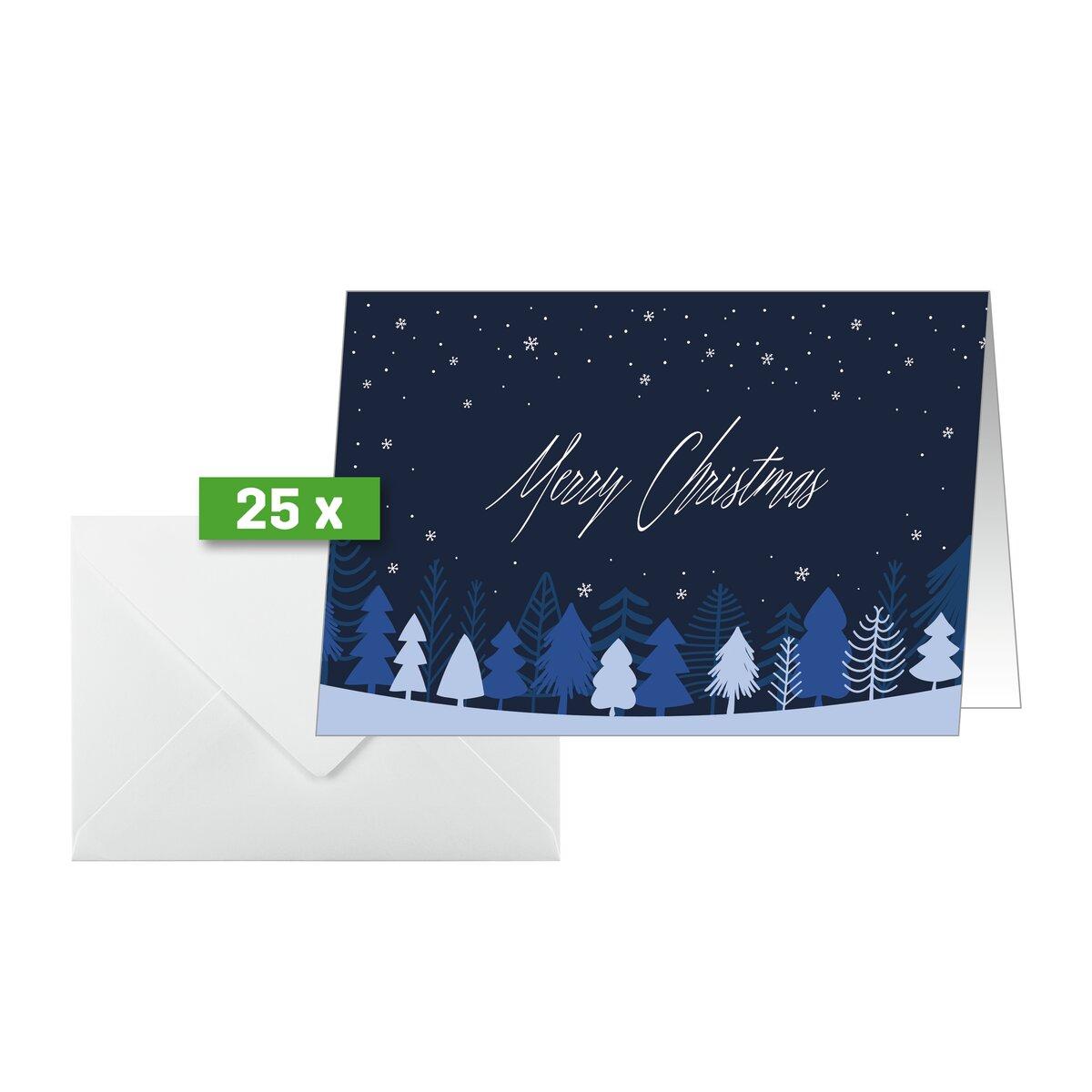 Christmas card with tree design 25 pieces