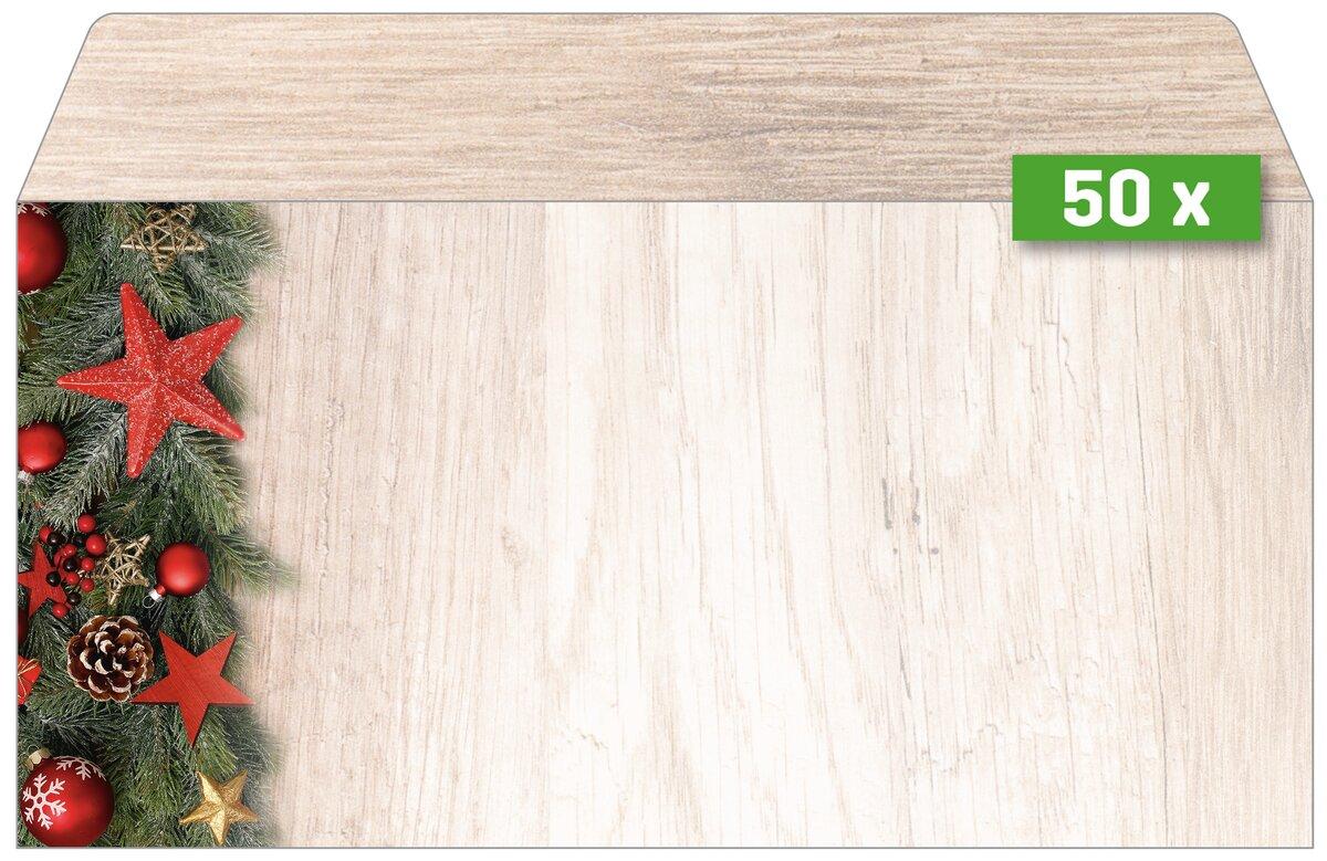 Fir branches with red stars on the left