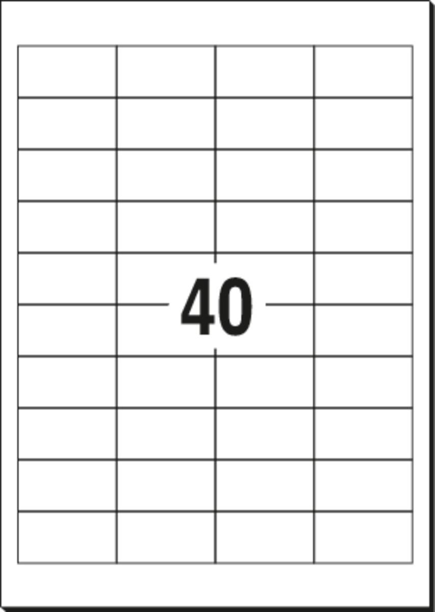 Table with 40 equal squares
