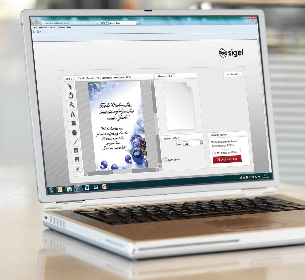 Laptop with card design software