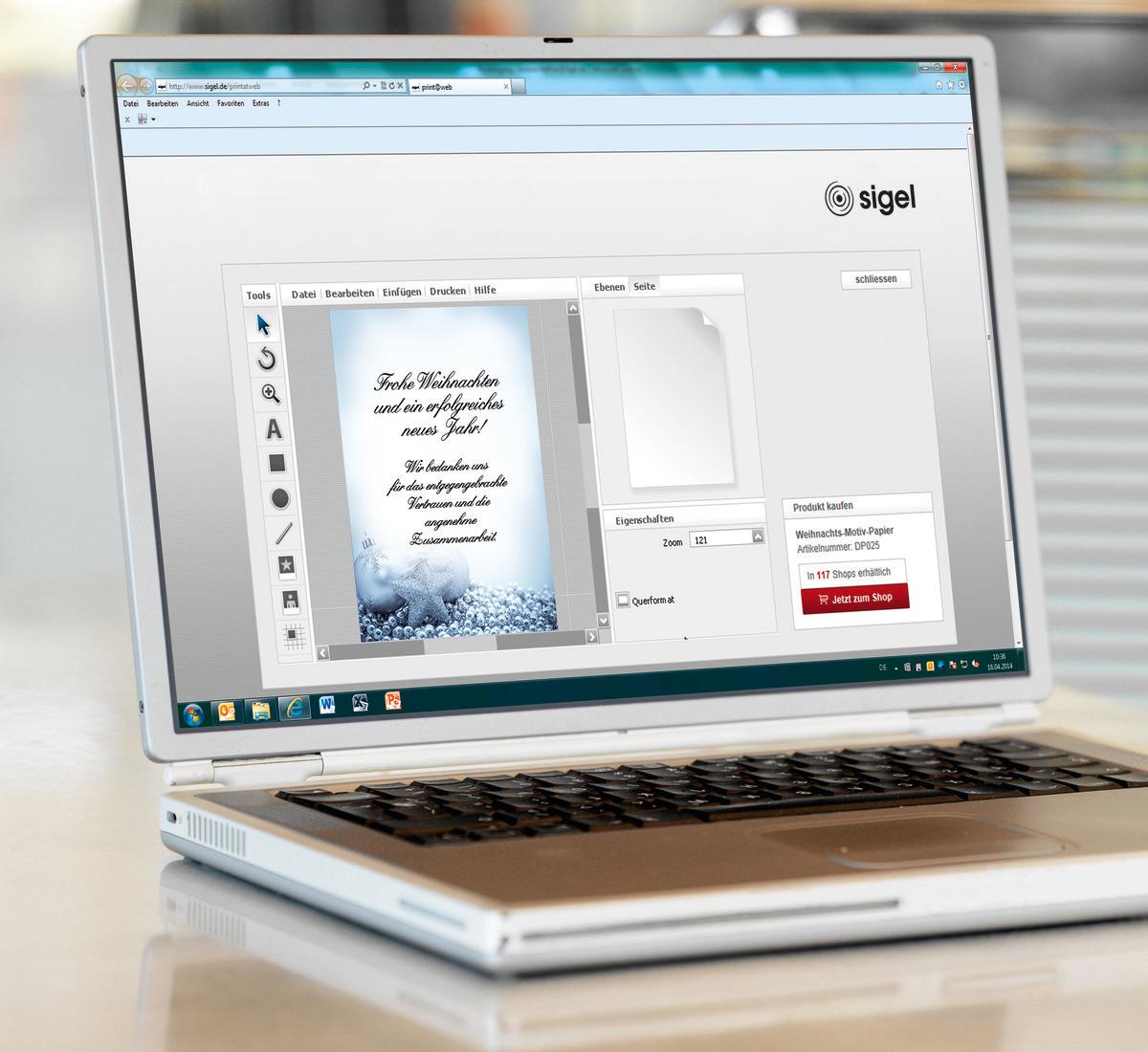 Christmas greeting on laptop screen