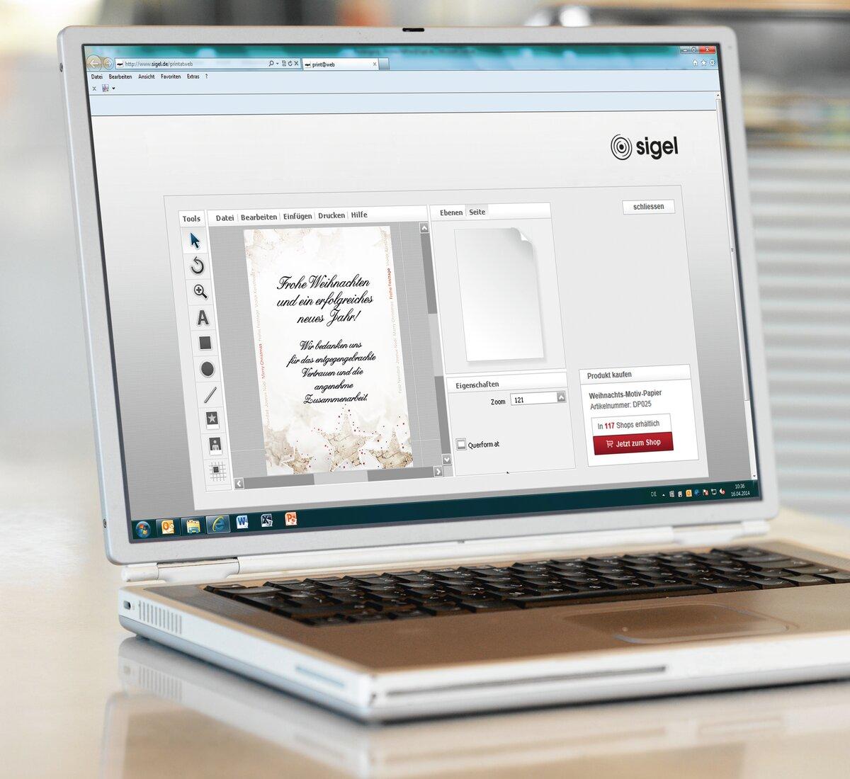 Laptop with open graphic design program