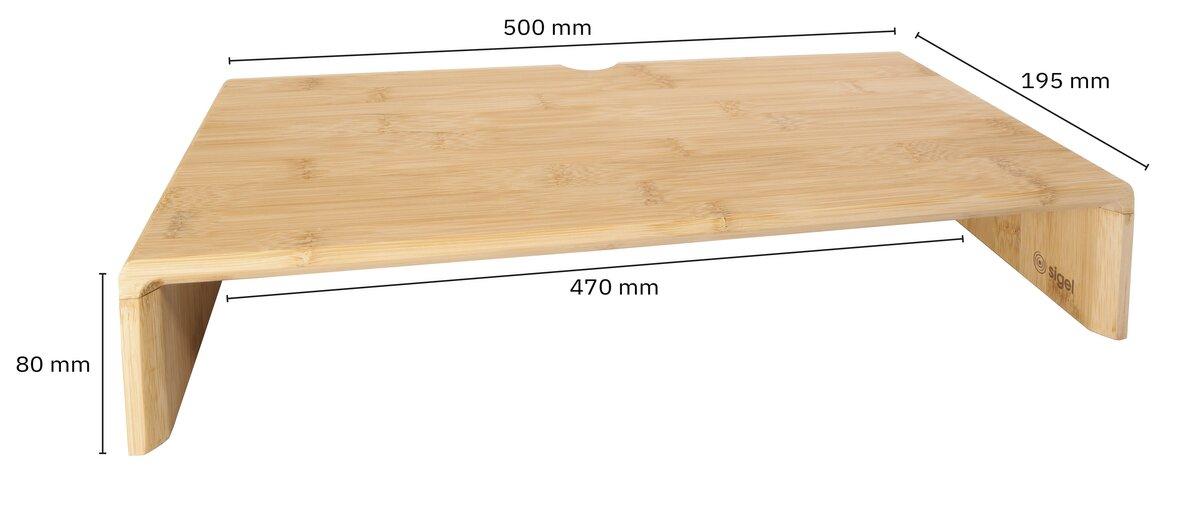 Wooden monitor stand, dimensions 500x195x80 mm
