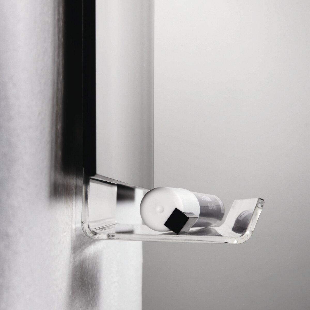 Tube set on transparent shelf