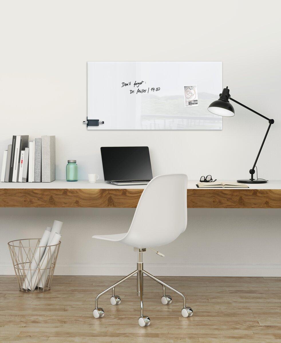 Minimalist desk with whiteboard