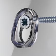 Metal screw through shiny ring