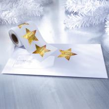 Star sticker roll, envelope
