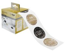 Christmas seepage box with gold and black stickers