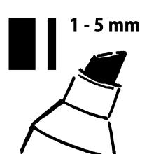 Filzstiftspitze, Strichbreite 1-5 mm