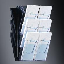 Six-compartment brochure holder with Cafe Central flyers