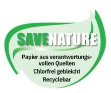 Grünes Blattdesign mit Text: Save Nature, Papierbeschaffenheit umweltfreundlich