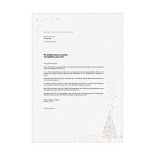 Christmas letter with greeting text Star pattern on the edge