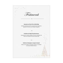 Three-course festive menu decorated with star ornaments