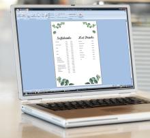 Laptop showing menu with drink prices