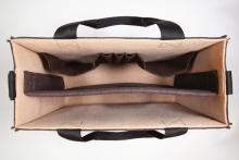 Filztasche von oben mit Fächern