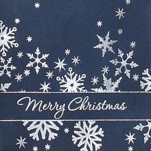 Snowflakes on dark blue background, lettering Merry Christmas