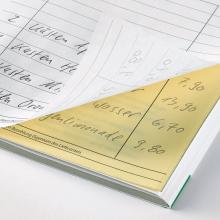 Notizbuch mit gelbem Durchschlag