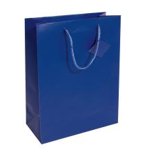 Blue gift bag with cord handle
