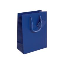 Blue gift bag with cord handle