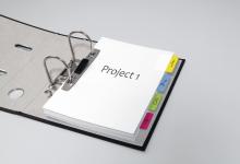 Ordner mit Registerlaschen, Projekt 1