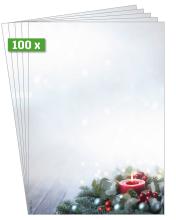 Red candle on fir green, 100 pieces