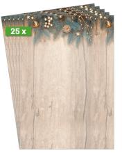 25 wood-look arches with fir branches and Christmas decorations at the top