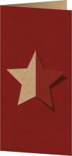 Red Card with Cut Out Star Triangular Card Showing Inside