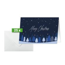Christmas card with tree design 25 pieces