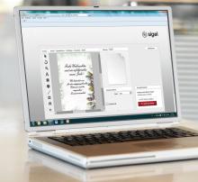 Designed Christmas card on laptop