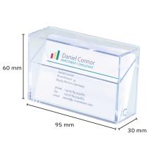 Business card holder with cards, dimensions: 60x95x30 mm