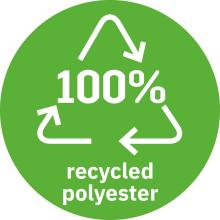 100% recyceltes Polyester-Logo