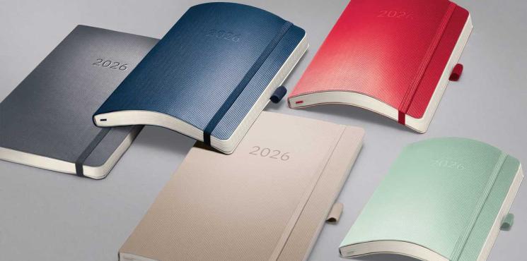 Conceptum Buchkalender mit Softcover in unterschiedlichen Farben
