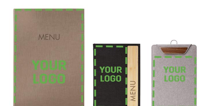 Die bedruckbaren Flächen der SIGEL Speisekarten, Getränkekarten und Klemmbretter.